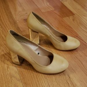 H&M tan -mirrored high heels